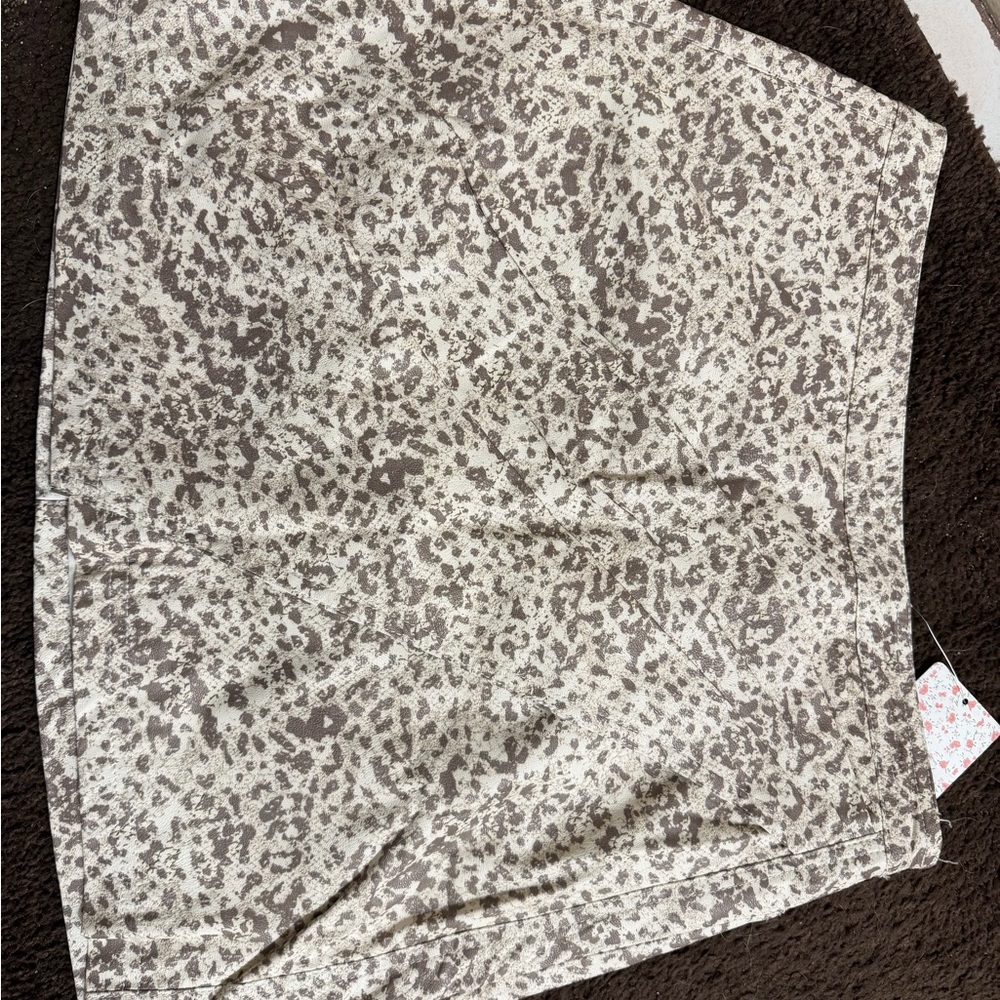 Free People Gray and Cream Patterned Skirt